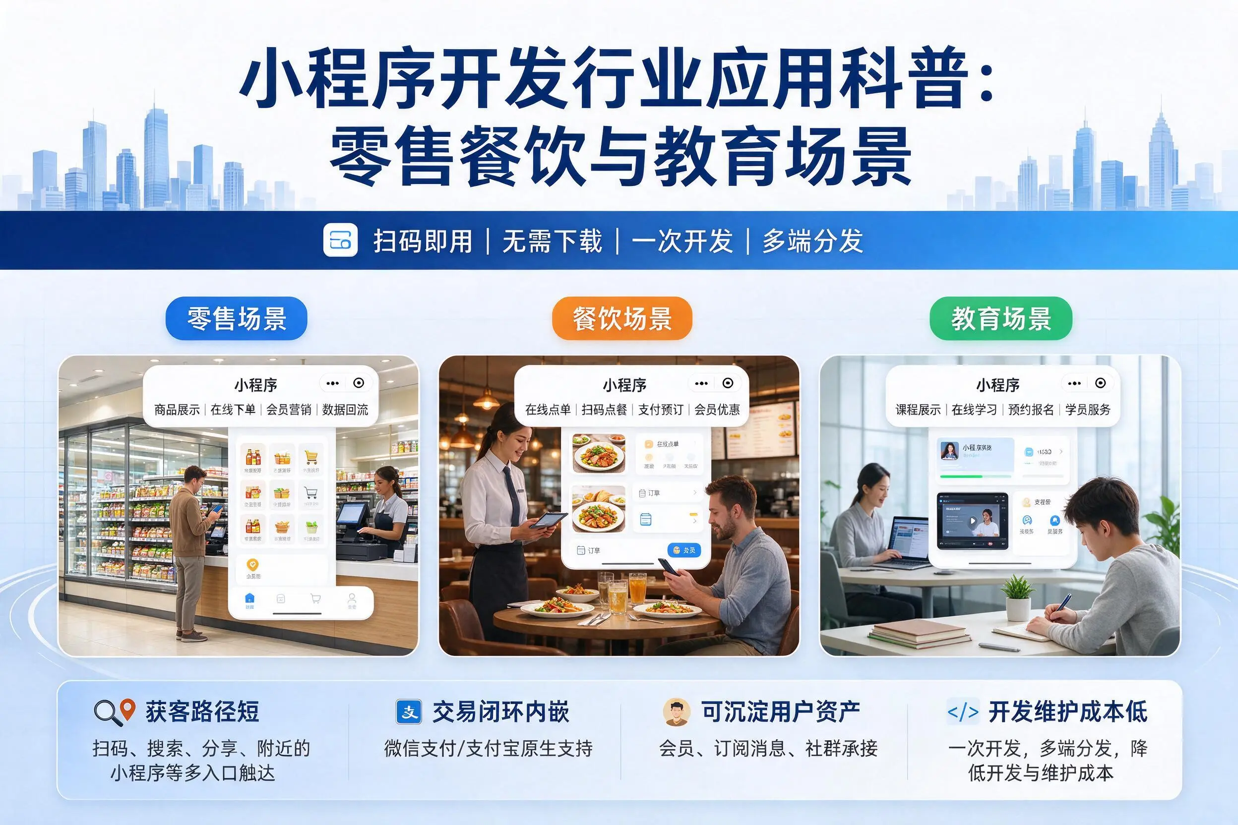 怀化小程序开发行业应用科普：零售餐饮与教育场景