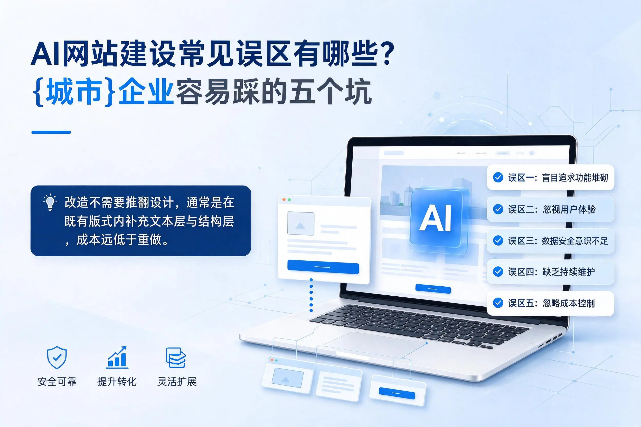 AI网站建设常见误区有哪些?怀化企业容易踩的五个坑