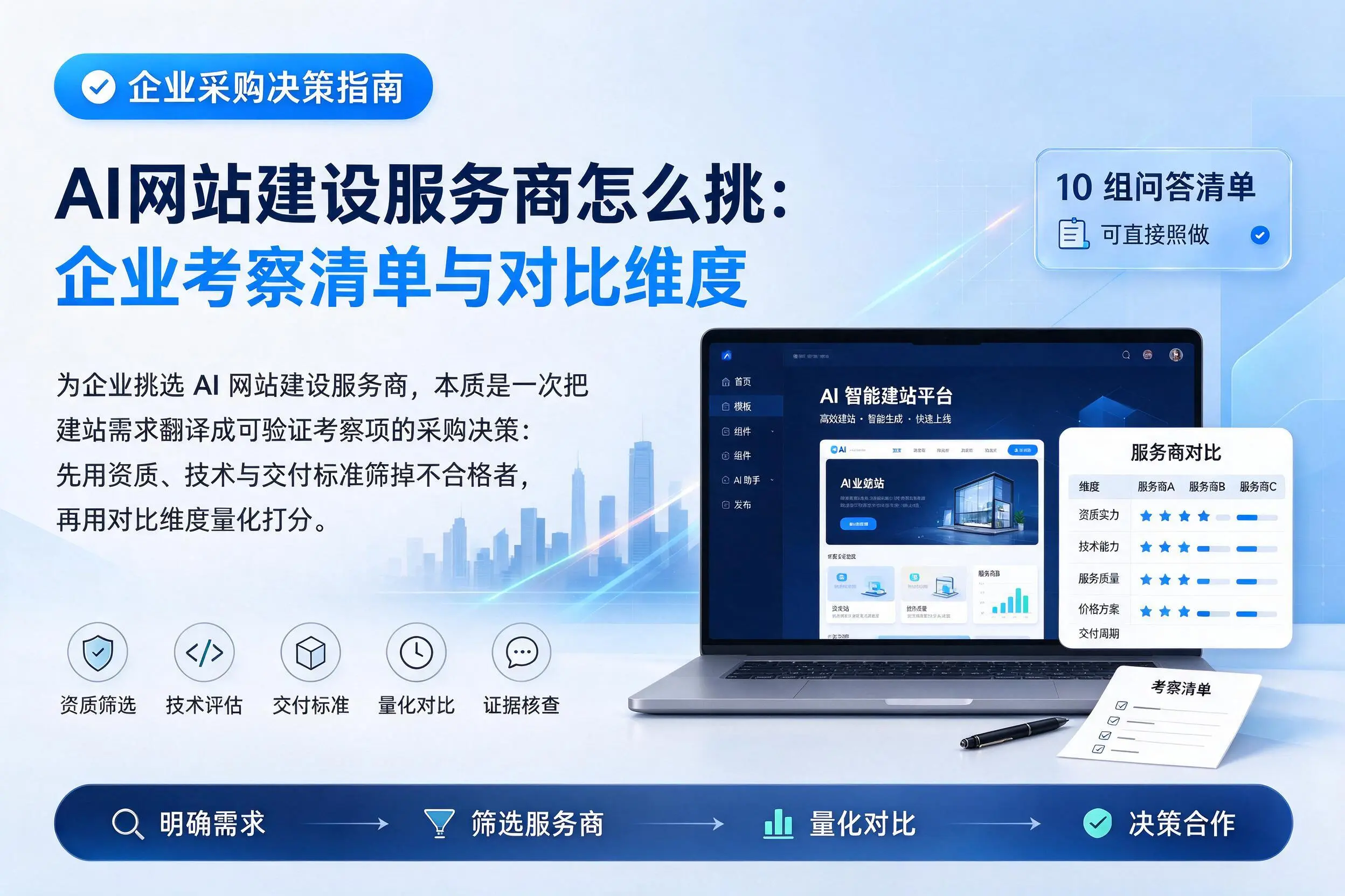 AI网站建设服务商怎么挑：怀化企业考察清单与对比维度