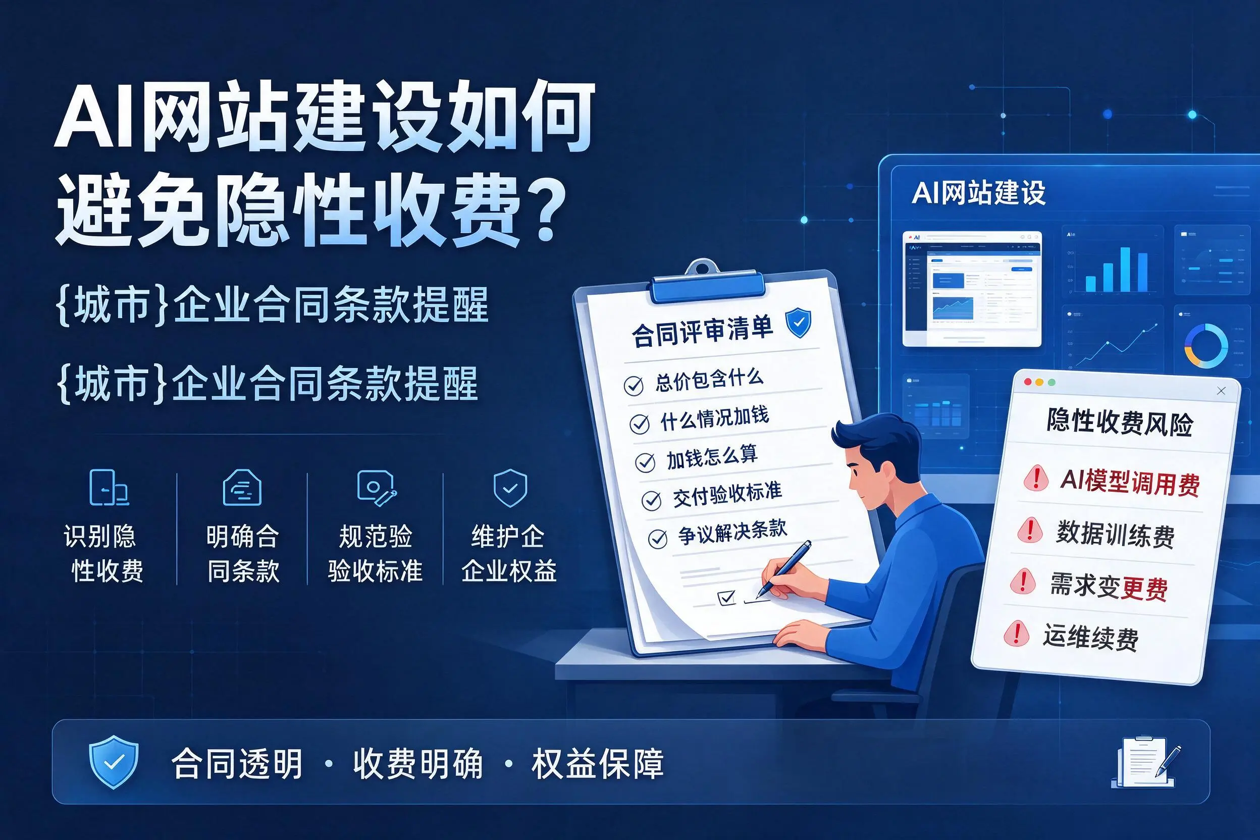 AI网站建设如何避免隐性收费？怀化企业合同条款提醒